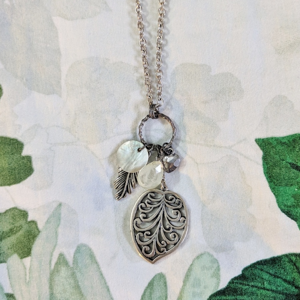 Long Leaf Charm Necklace